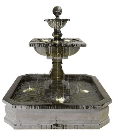 Solara Quadra Pond Outdoor Cast Stone Garden Fountain Fountain Tuscan